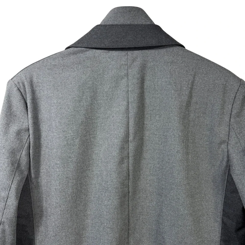 Murano‎ Slim Fit Blazer Jacket Removable Zip Vest S Gray Quilted Hybrid Coat